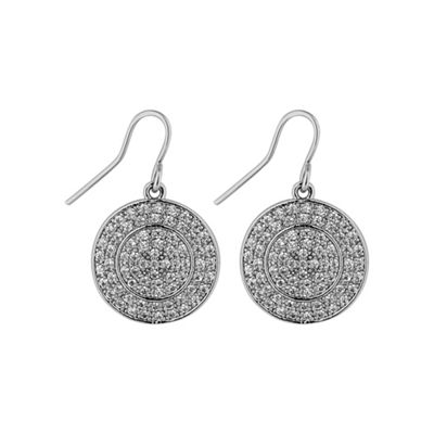 Silver micro pave disc earring